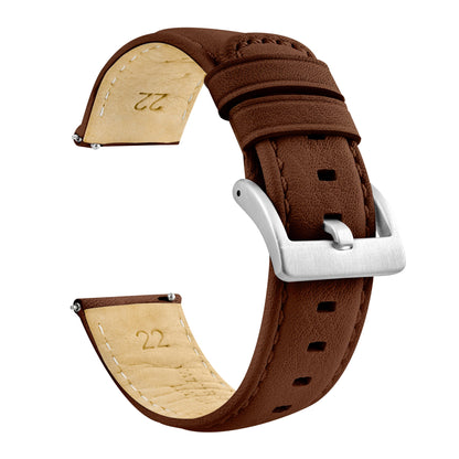 Samsung Galaxy watch7 Light Brown Pittards Performance Leather Brown Stitching Watch Band