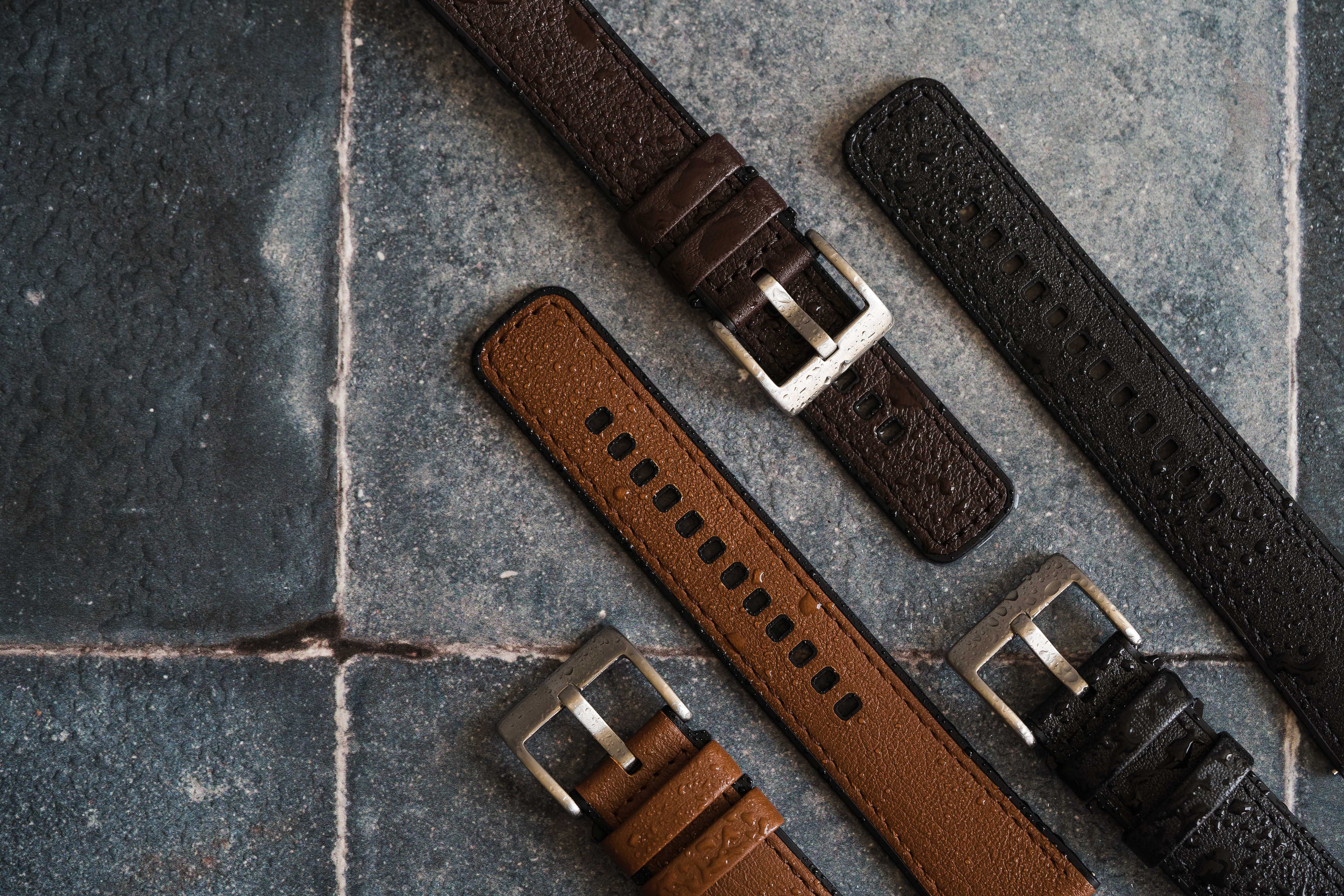 Apple Watch Dark Brown Water Resistant Leather Silicone Base Watch Band