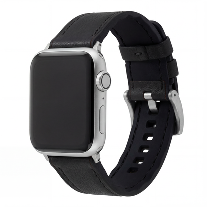 Apple Watch Black Pittards Water Resistant Leather Silicone Base Watch Band