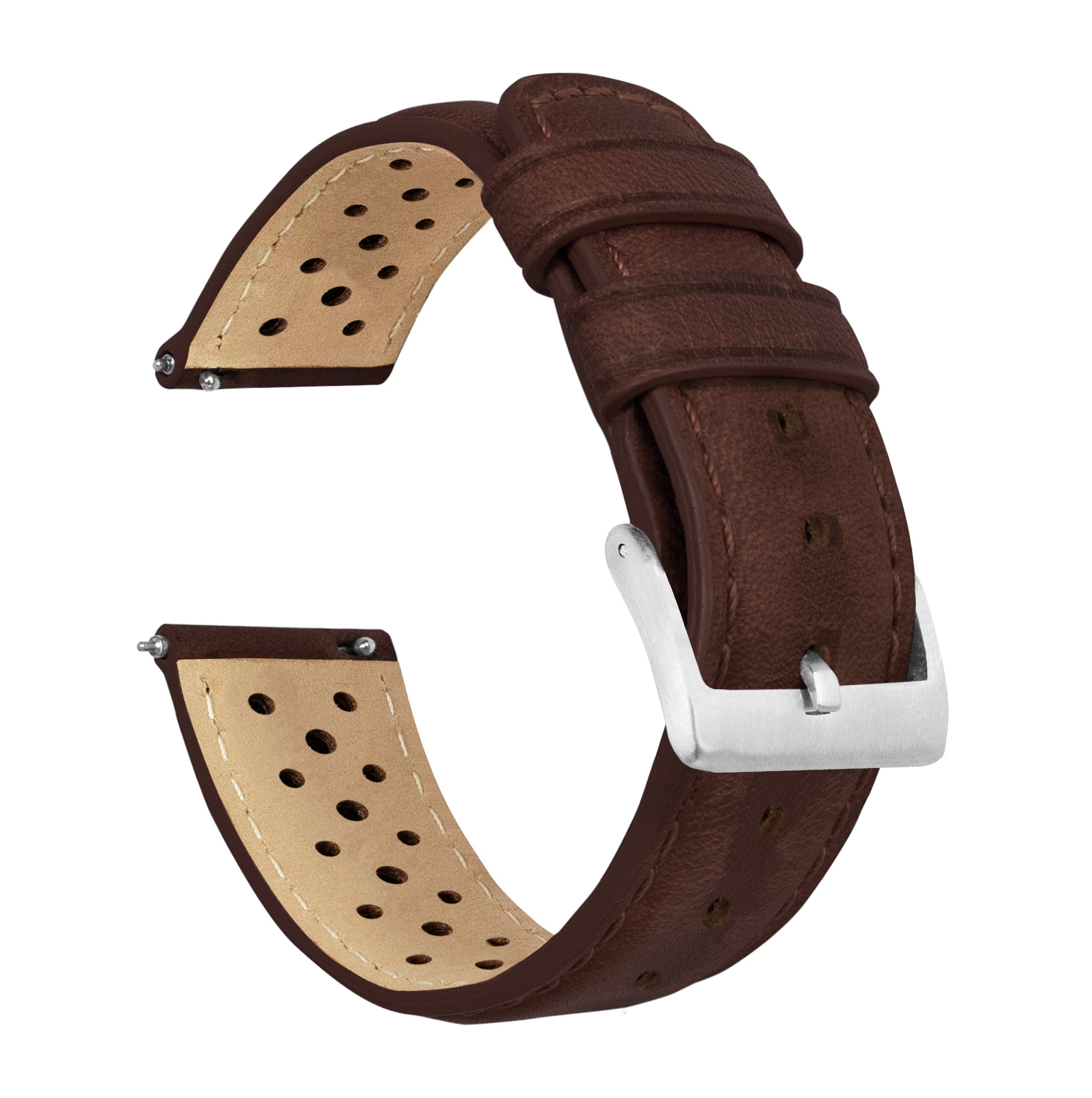 Chocolate Brown Racing Horween Leather Watch Band - Grand Seiko