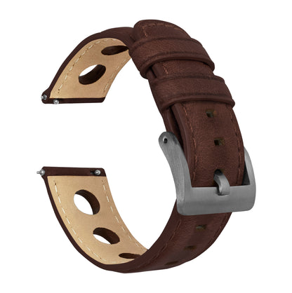 Chocolate Brown Rally Horween Leather Watch Band
