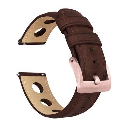 Chocolate Brown Rally Horween Leather Watch Band