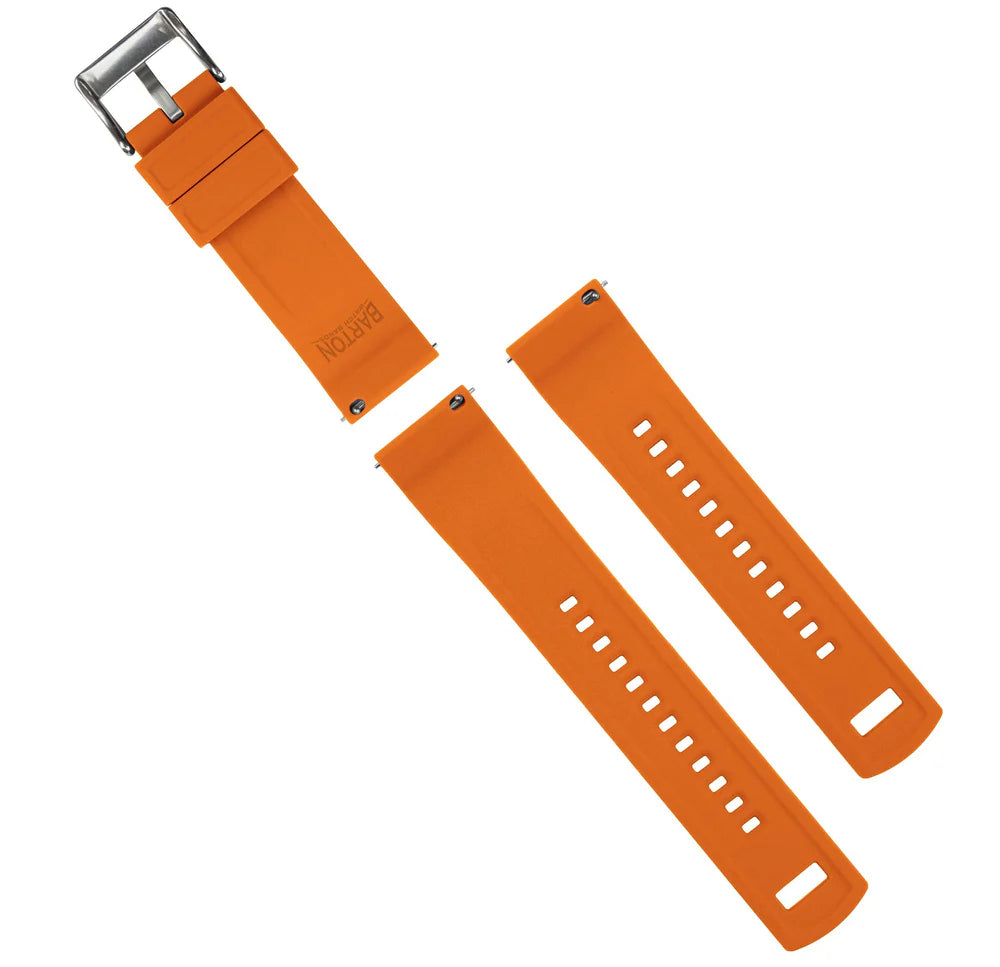 Garmin vívoactive® 5, 6, Trend, Sport - Elite Silicone Black Top & Pumpkin Orange Bottom Watch Band