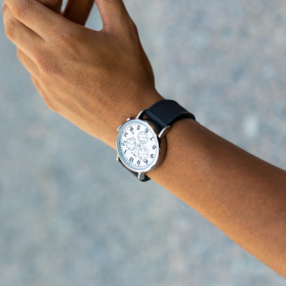 Black Elite FKM Rubber Watch Band - Grand Seiko (20mm)