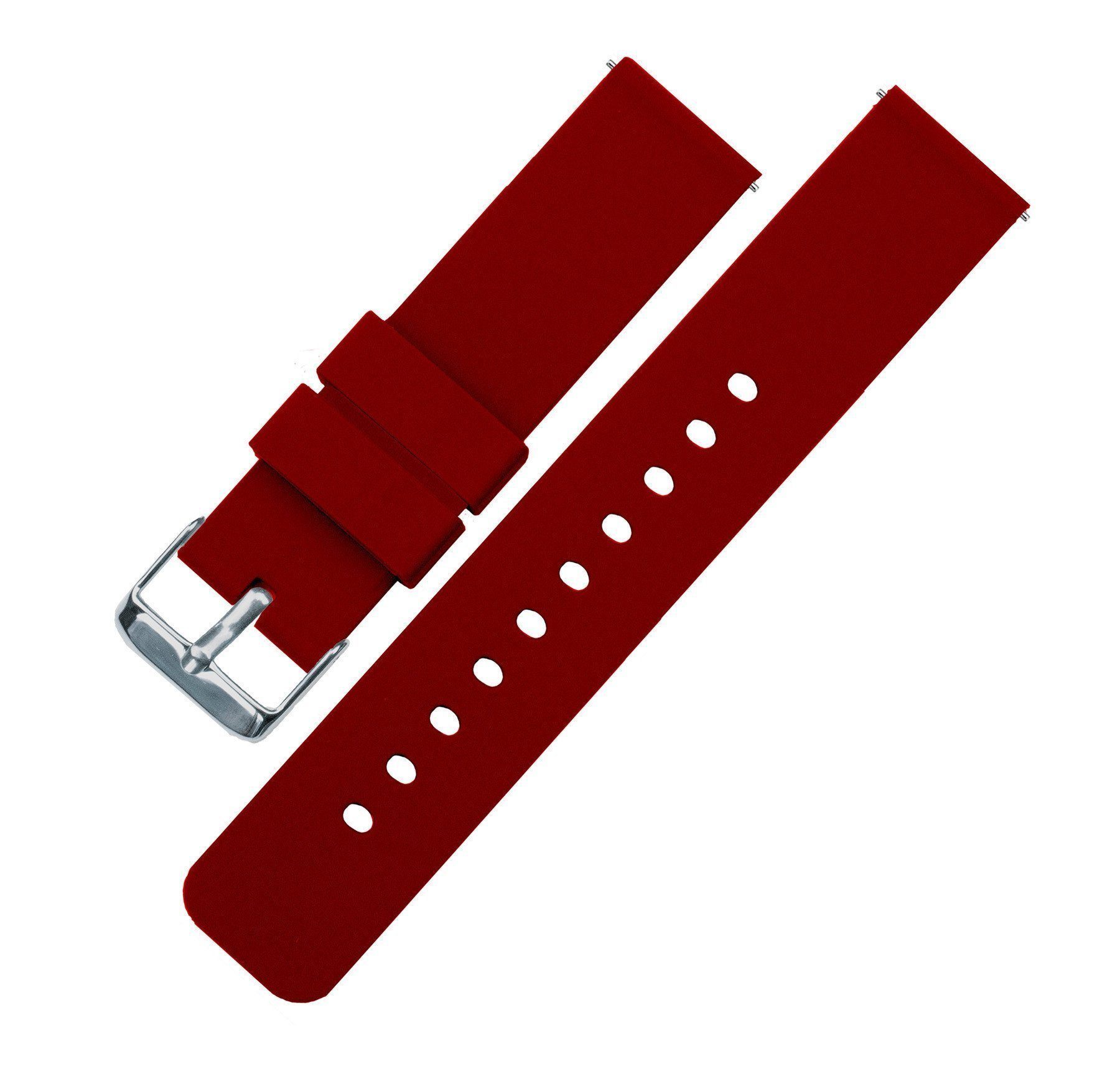 Crimson Red Quick Release Silicone Rubber 20mm Watch Band