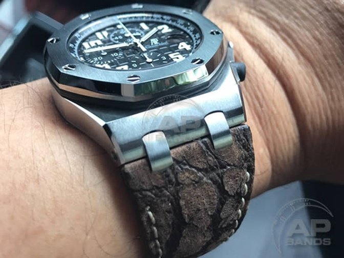AP Bands Safari Giraffe Leather Strap For Audemars Piguet Royal Oak 15300 15202 15400 26320 26300