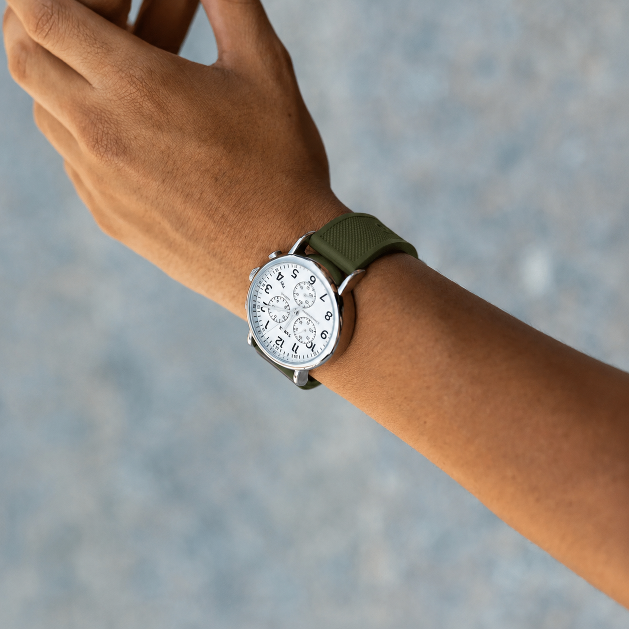 Army Green Elite FKM Rubber Watch Band