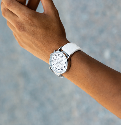 White Elite FKM Rubber Watch Band