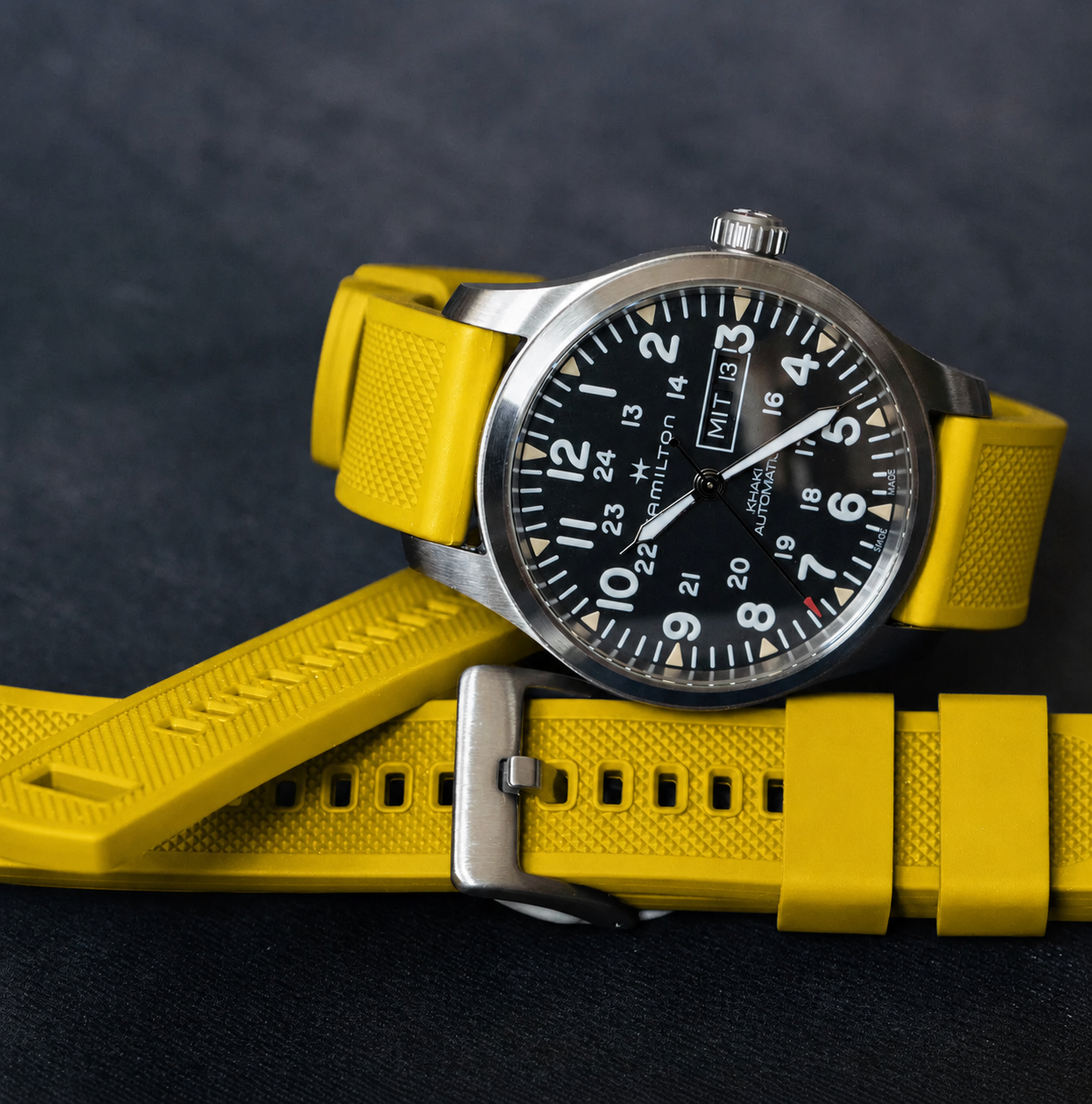 Yellow Elite FKM Rubber Watch Band