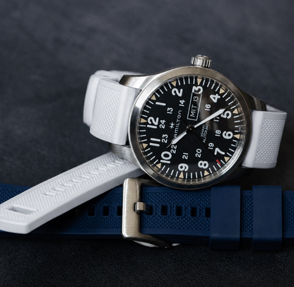 White Elite FKM Rubber Watch Band