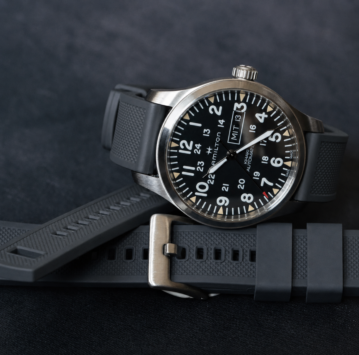 Smoke Grey Elite FKM Rubber Watch Band