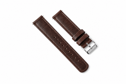 Genuine French Calfskin Chocolate Brown Leather Watch Band, Crafted in the USA