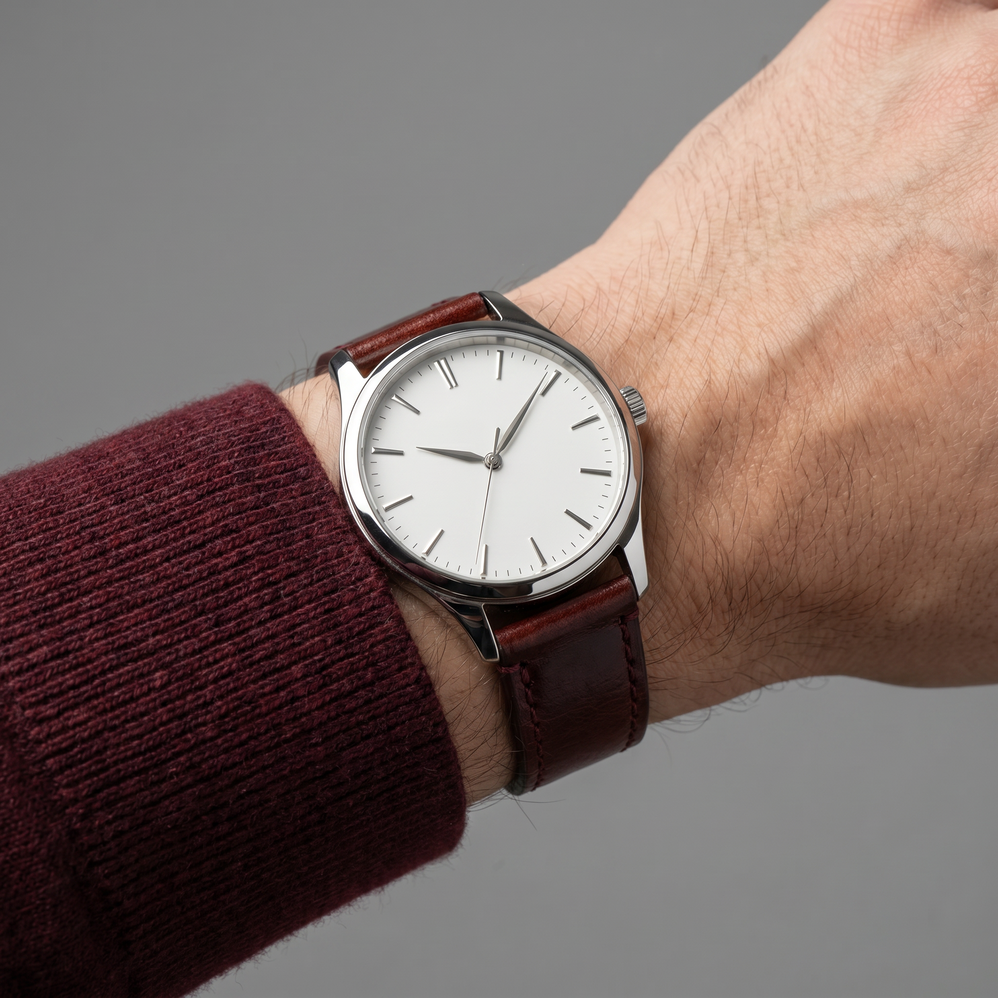 Genuine Italian Hand-stained Oxblood Leather Watch Band, Crafted in the USA