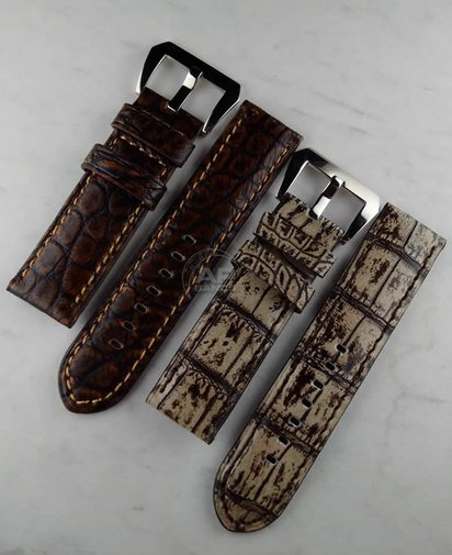 Prototipo Capolavoro Vintage Chocolate Rub Alligator Leather For Panerai Watches