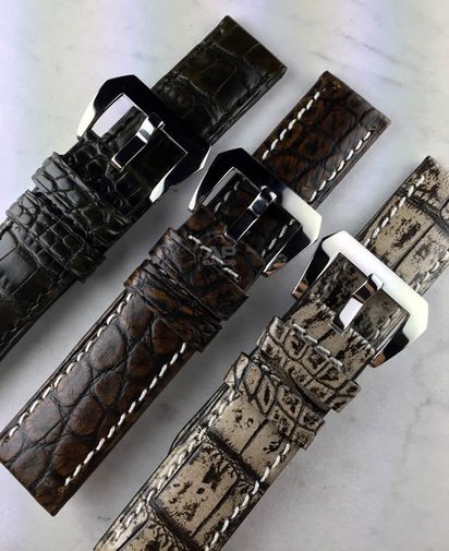 Prototipo Capolavoro Vintage Chocolate Rub Alligator Leather For Panerai Watches