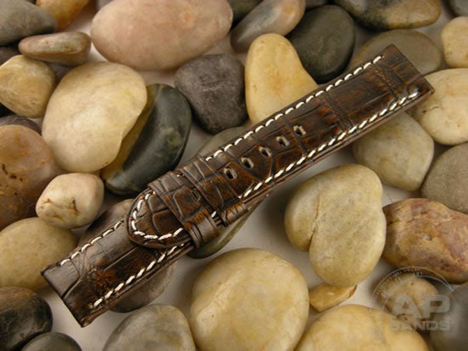 Prototipo Capolavoro Vintage Chocolate Rub Alligator Leather For Panerai Watches