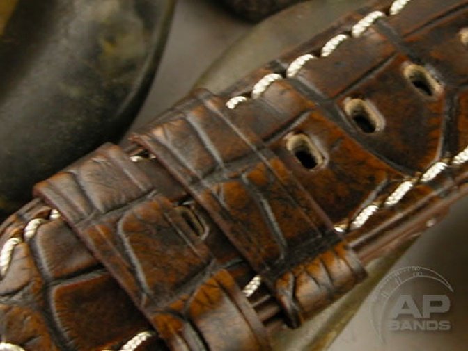 Prototipo Capolavoro Vintage Chocolate Rub Alligator Leather For Panerai Watches