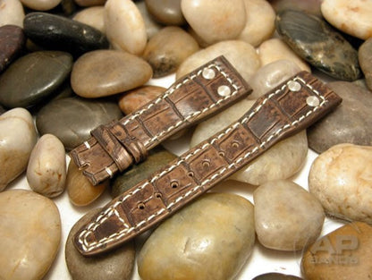 Prototipo Capolavoro Vintage Alligator Leather Limited Edition Strap For IWC Big Pilot, Stowa, Debaufre,LACO
