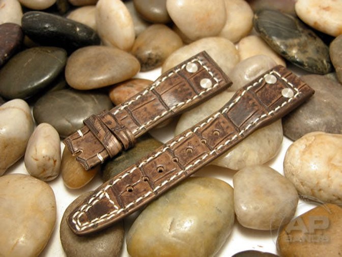 Prototipo Capolavoro Vintage Alligator Leather Limited Edition Strap For IWC Big Pilot, Stowa, Debaufre,LACO