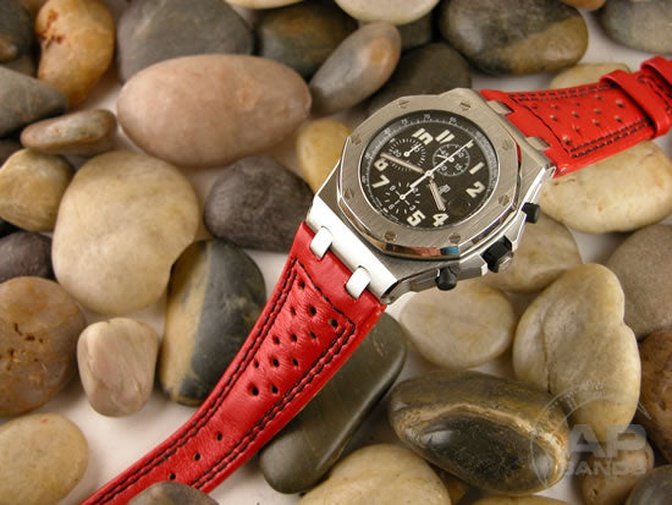 Prototipo Doppio Buco Red Strap For Audemars Piguet Royal Oak Offshore Barton Watch Bands