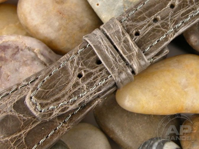 Prototipo Vintage Brown Grey Crocodile Leather Strap For Audemars Piguet Royal Oak