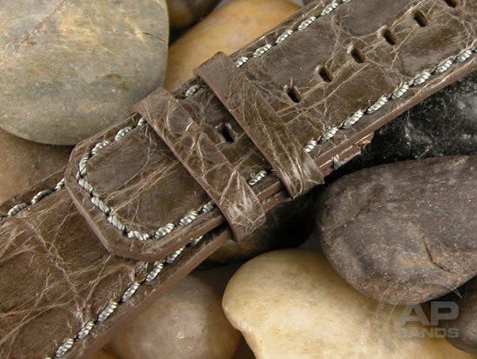 Prototipo Vintage Brown Grey Crocodile Leather Strap For Audemars Piguet Royal Oak Offshore T3, Shaq, Legacy