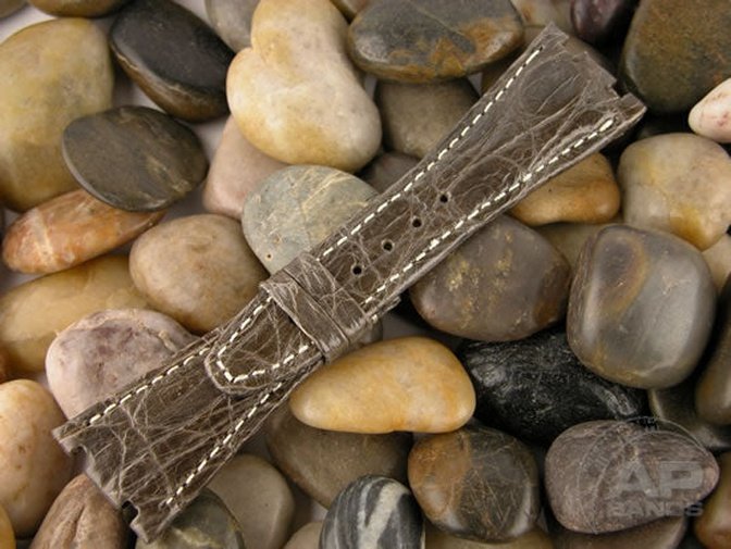 Prototipo Vintage Brown Grey Crocodile Leather Strap For Audemars Piguet Royal Oak