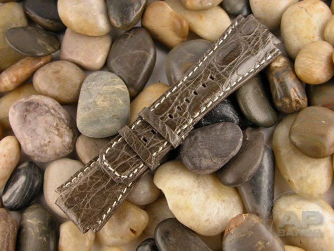 Prototipo Vintage Brown Grey Crocodile Leather Strap For Audemars Piguet Royal Oak Offshore T3, Shaq, Legacy