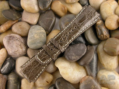 Prototipo Vintage Brown Grey Crocodile Leather Strap For Audemars Piguet Royal Oak Offshore T3, Shaq, Legacy