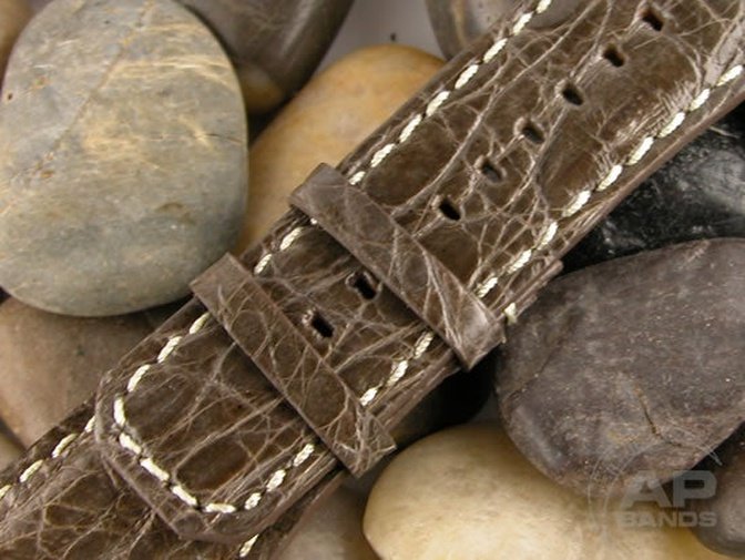 Prototipo Vintage Brown Grey Crocodile Leather Strap For Audemars Piguet Royal Oak Offshore T3, Shaq, Legacy