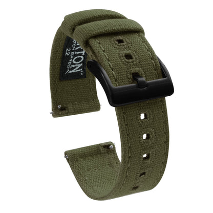 Polar Pacer & Pacer Pro | Army Green Canvas - Barton Watch Bands