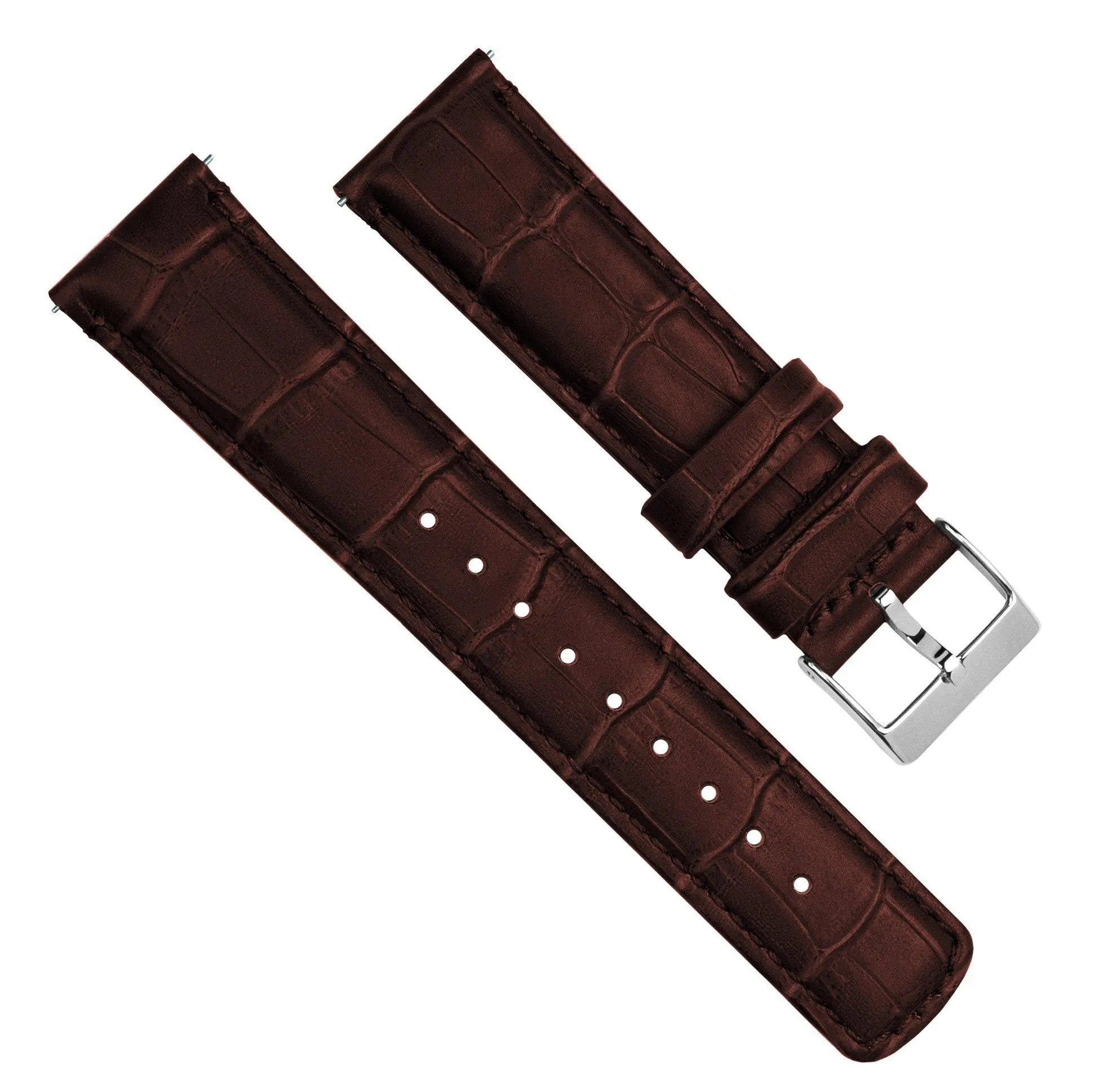 佐藤さん REBEL WAVE ╋ CRACKED LEATHER Samsung Galaxy watch7 Coffee Brown Alligator Grain Leather Watch