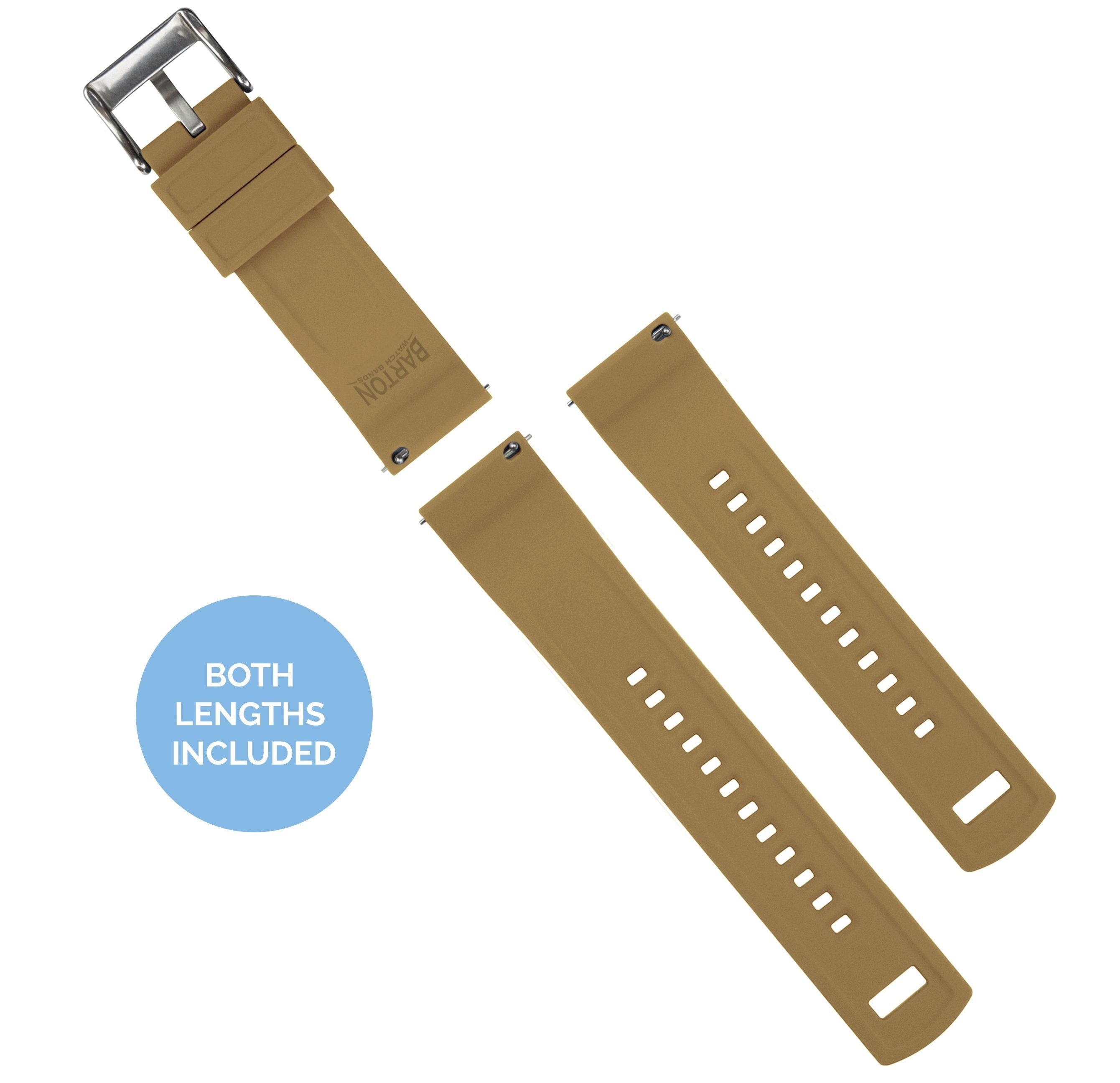 Polar Pacer & Pacer Pro | Elite Silicone | Brown Top / Khaki Bottom - Barton Watch Bands