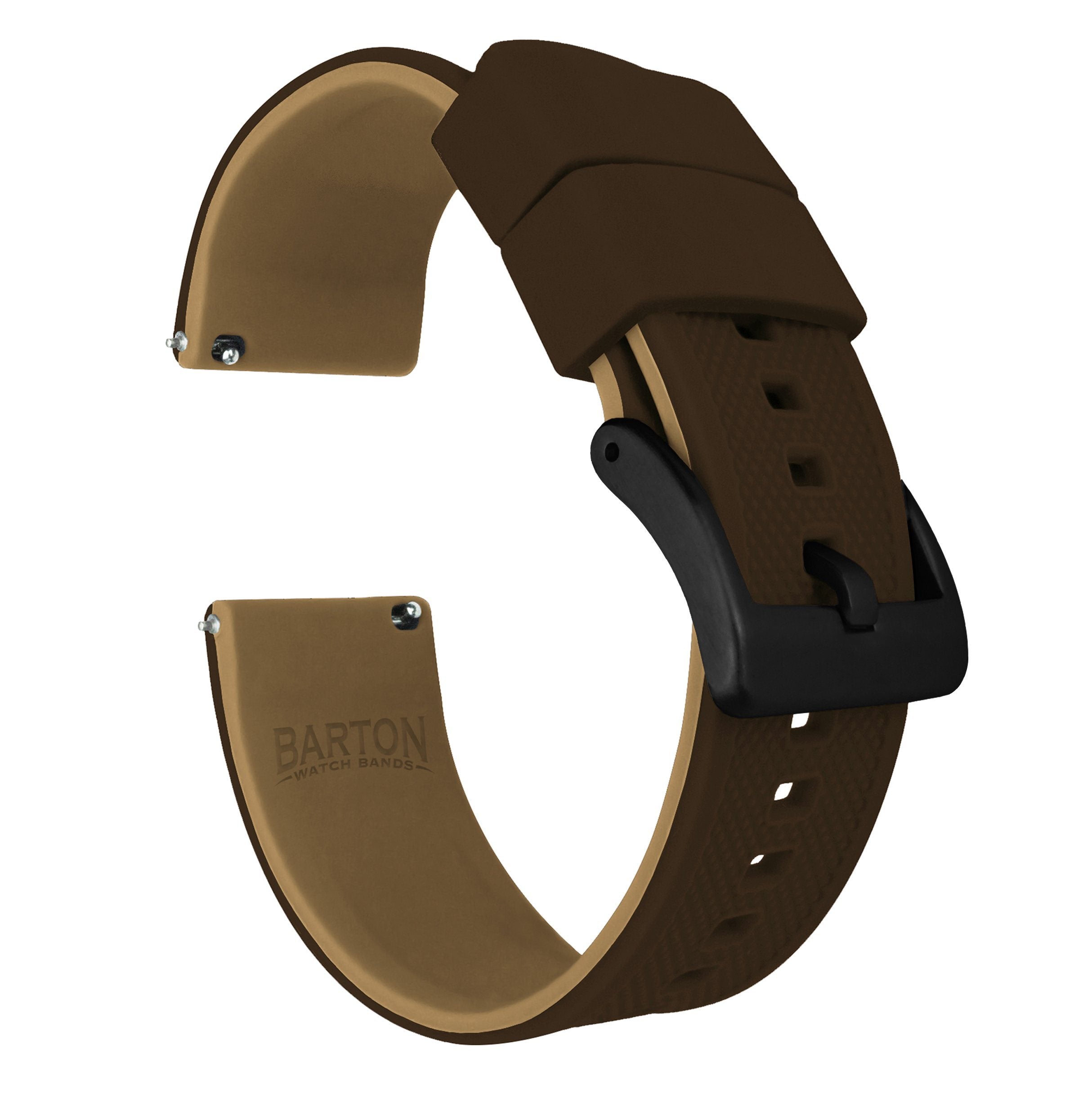 Polar Pacer & Pacer Pro | Elite Silicone | Brown Top / Khaki Bottom - Barton Watch Bands