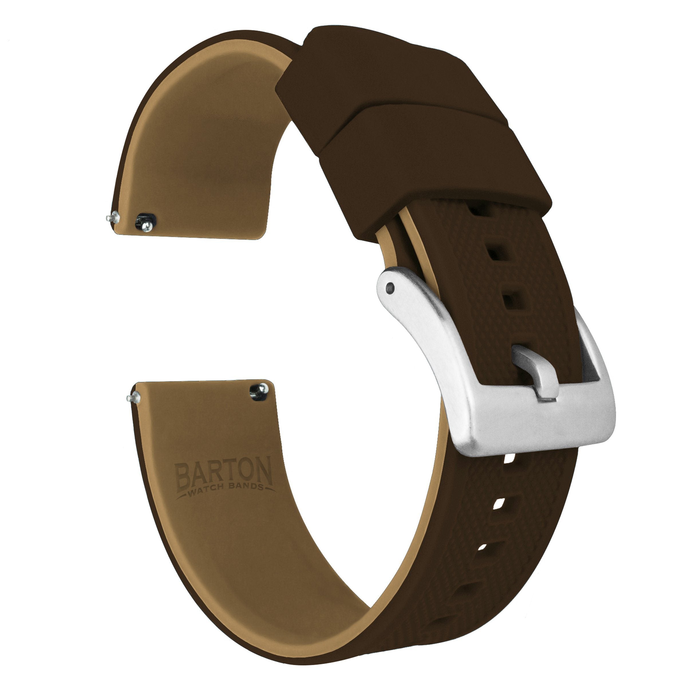 Polar Pacer & Pacer Pro | Elite Silicone | Brown Top / Khaki Bottom - Barton Watch Bands