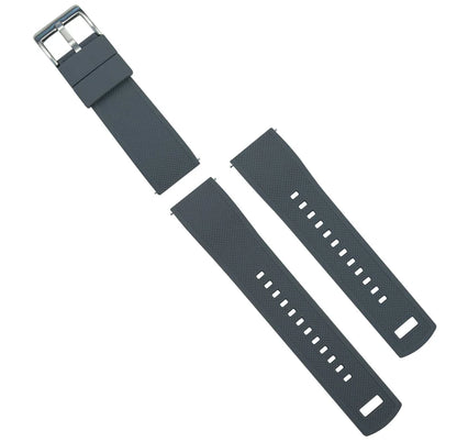 Garmin Venu® 3S, 3, 2, 2S, 2 Plus, Sq 2 - Elite Silicone Smoke Grey Top & Black Bottom Watch Band