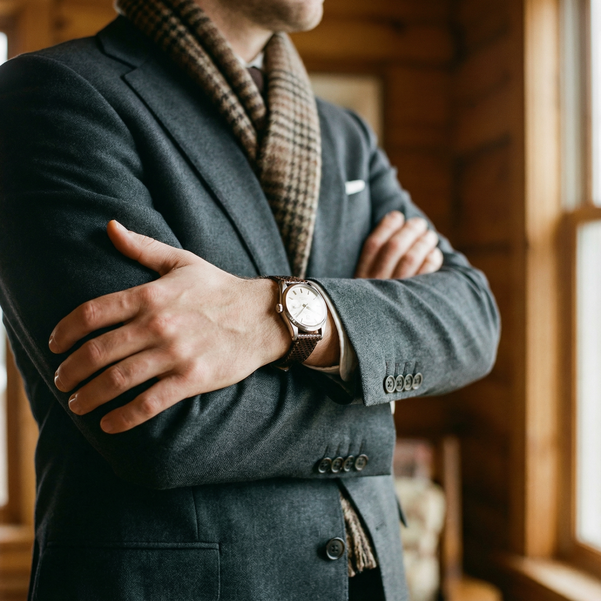Genuine Snakeskin Brown Leather Watch Band, Crafted in the USA