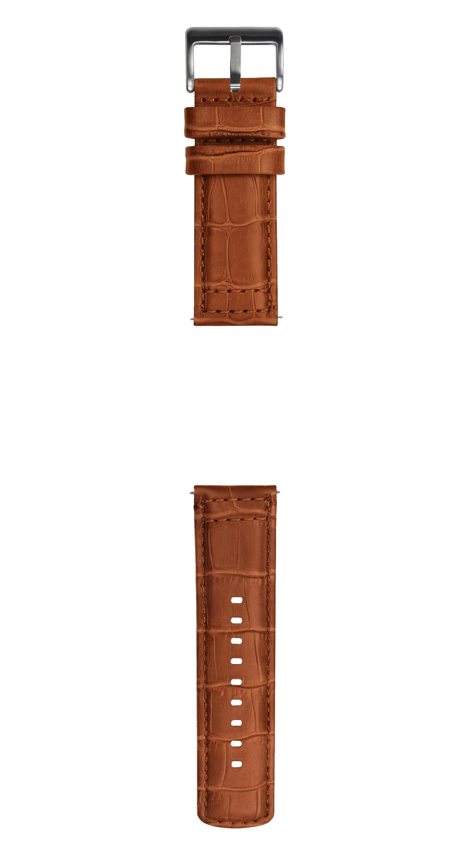 Toffee Brown Alligator Grain Leather Watch Band