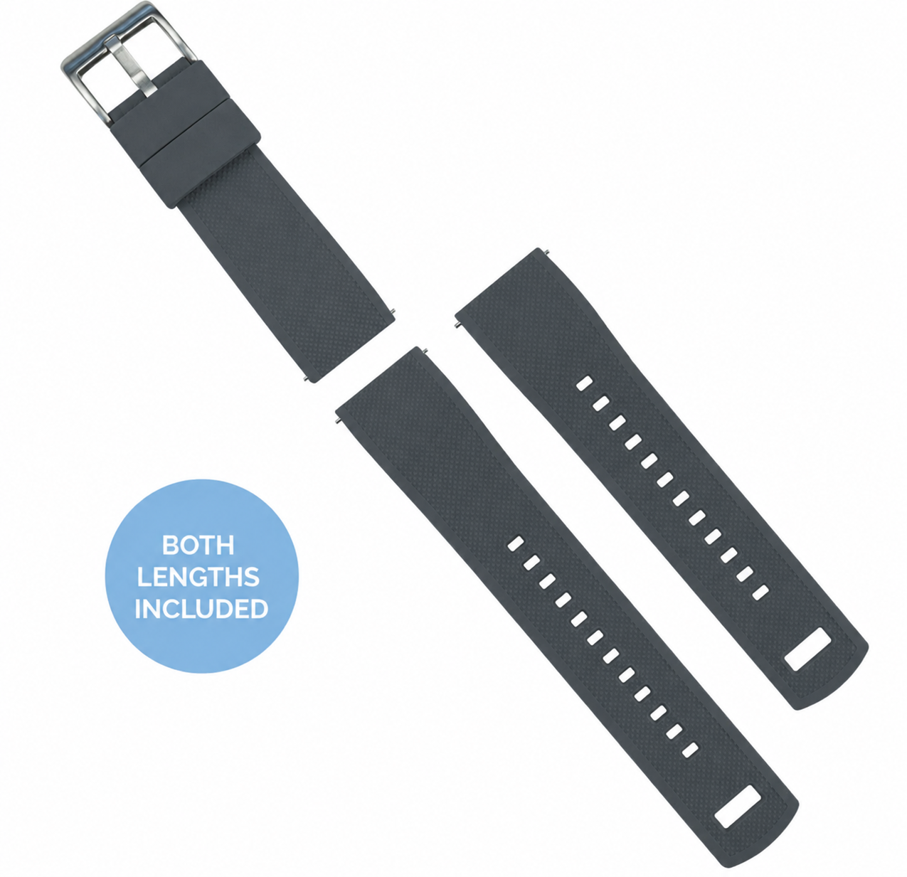 Smoke Grey Elite FKM Rubber Watch Band