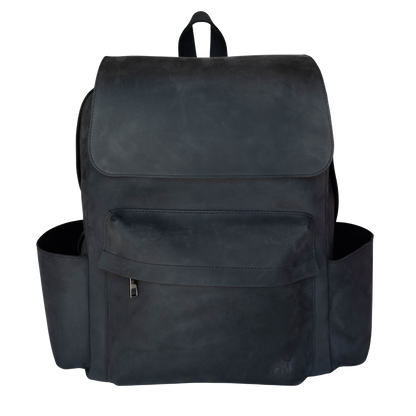 Leather Rugged Backpack - Black Edition