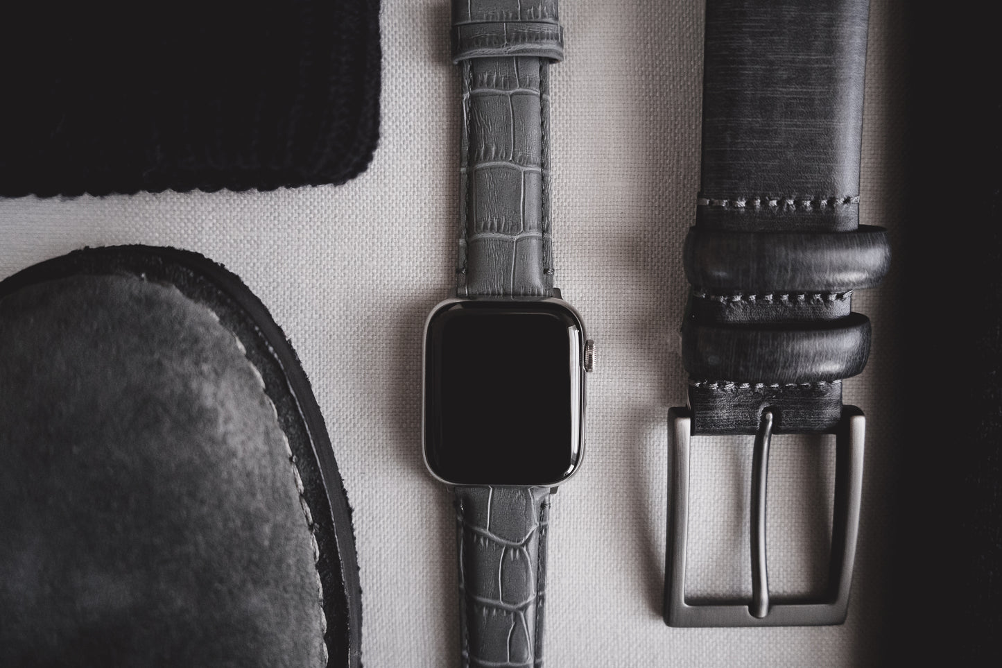 Apple Watch | Smoke Grey Alligator Grain Leather - Barton Watch Bands