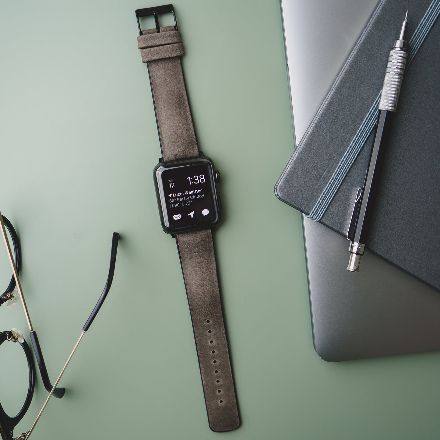 Apple Watch | Smoke Leather and Rubber Hybrid - Barton Watch Bands