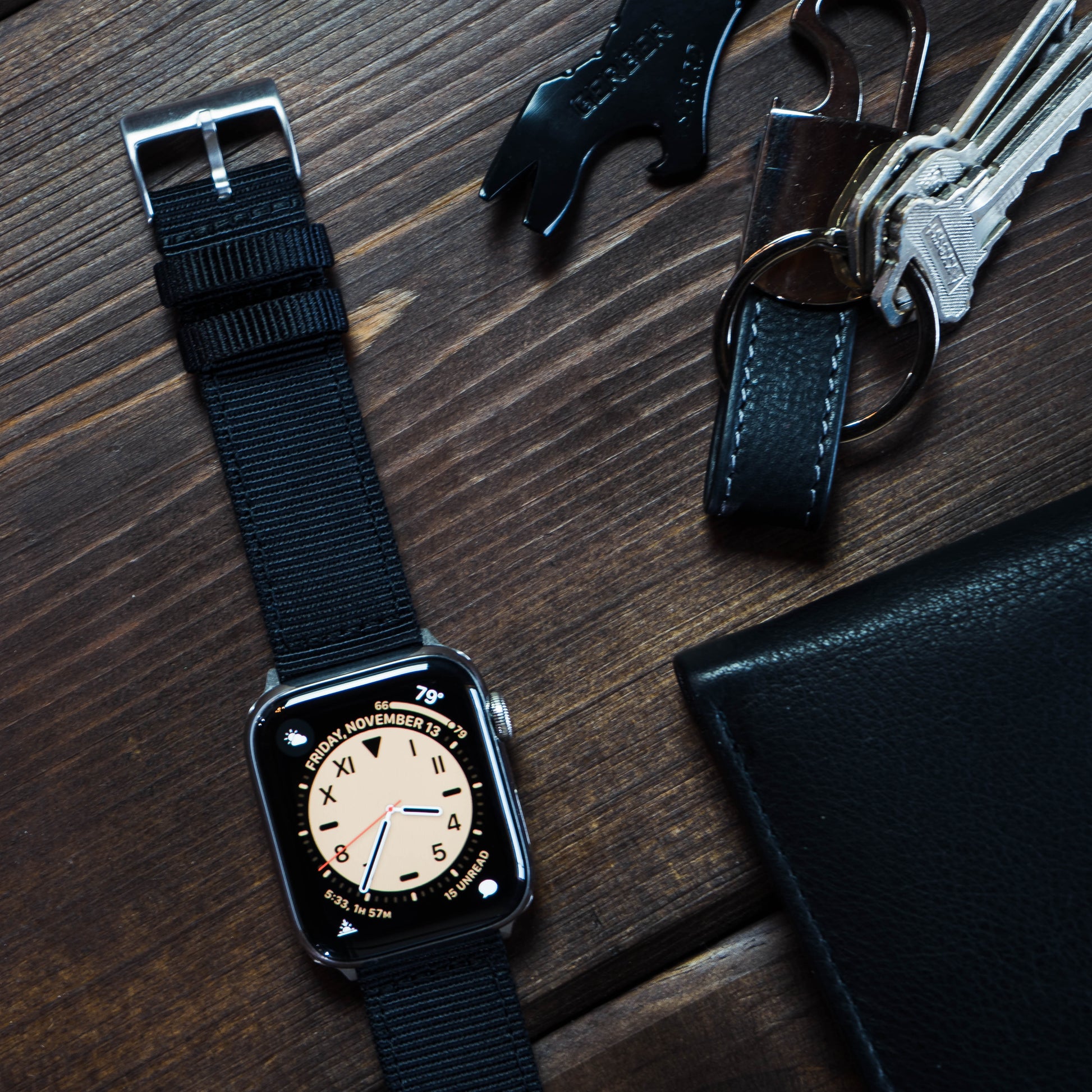 Apple Watch | Two-piece NATO Style | Black - Barton Watch Bands