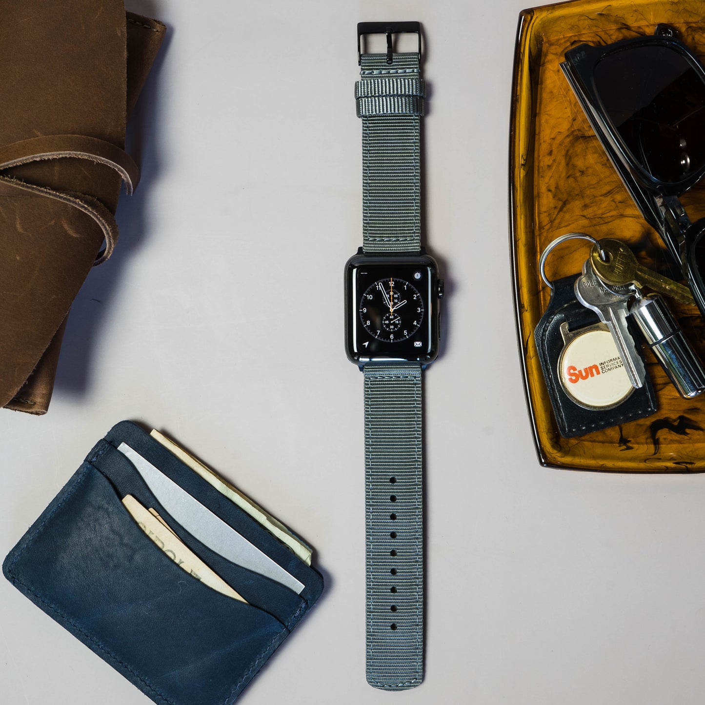 Apple Watch | Two-piece NATO Style | Smoke Grey - Barton Watch Bands