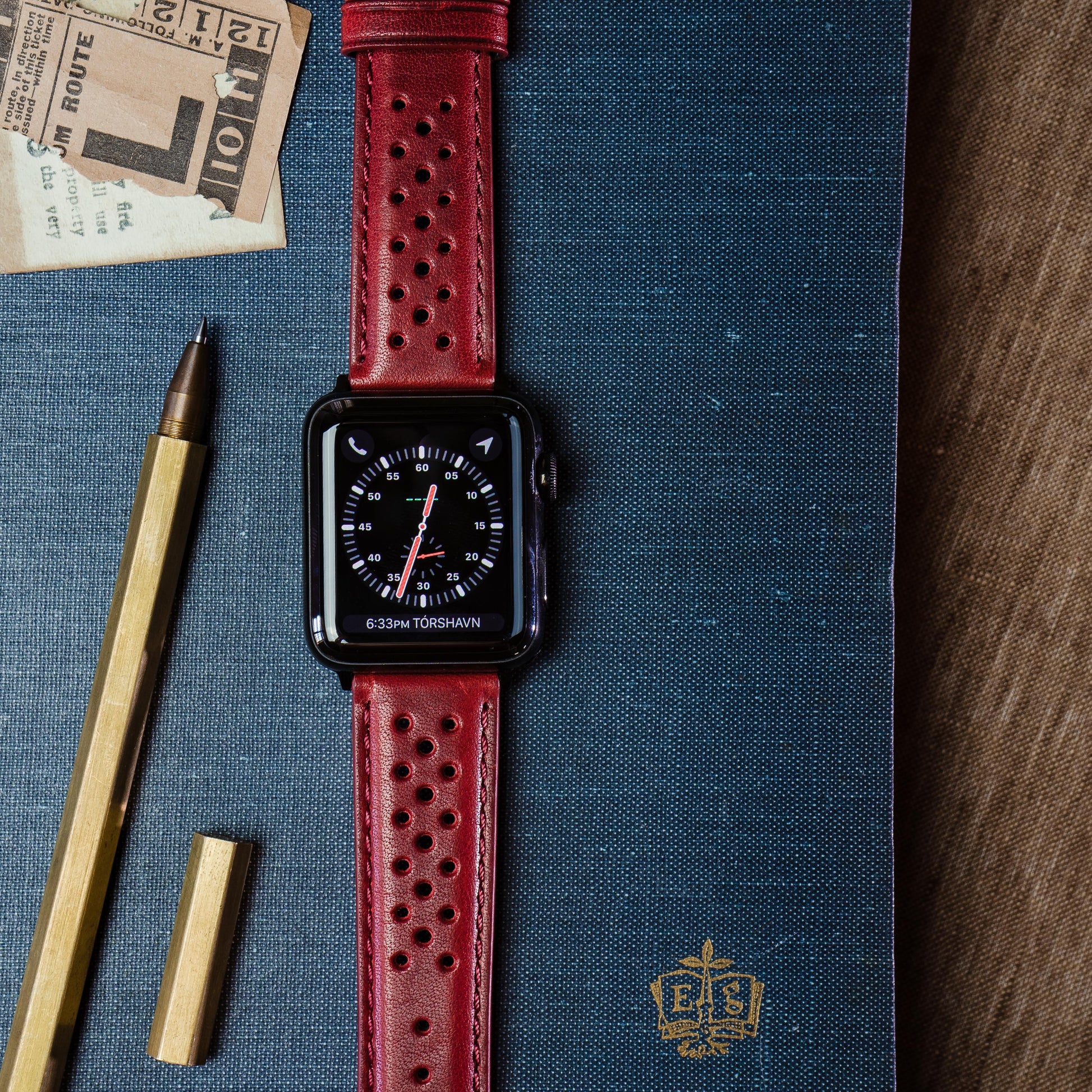 Apple Watch | Crimson Red Racing Horween Leather - Barton Watch Bands