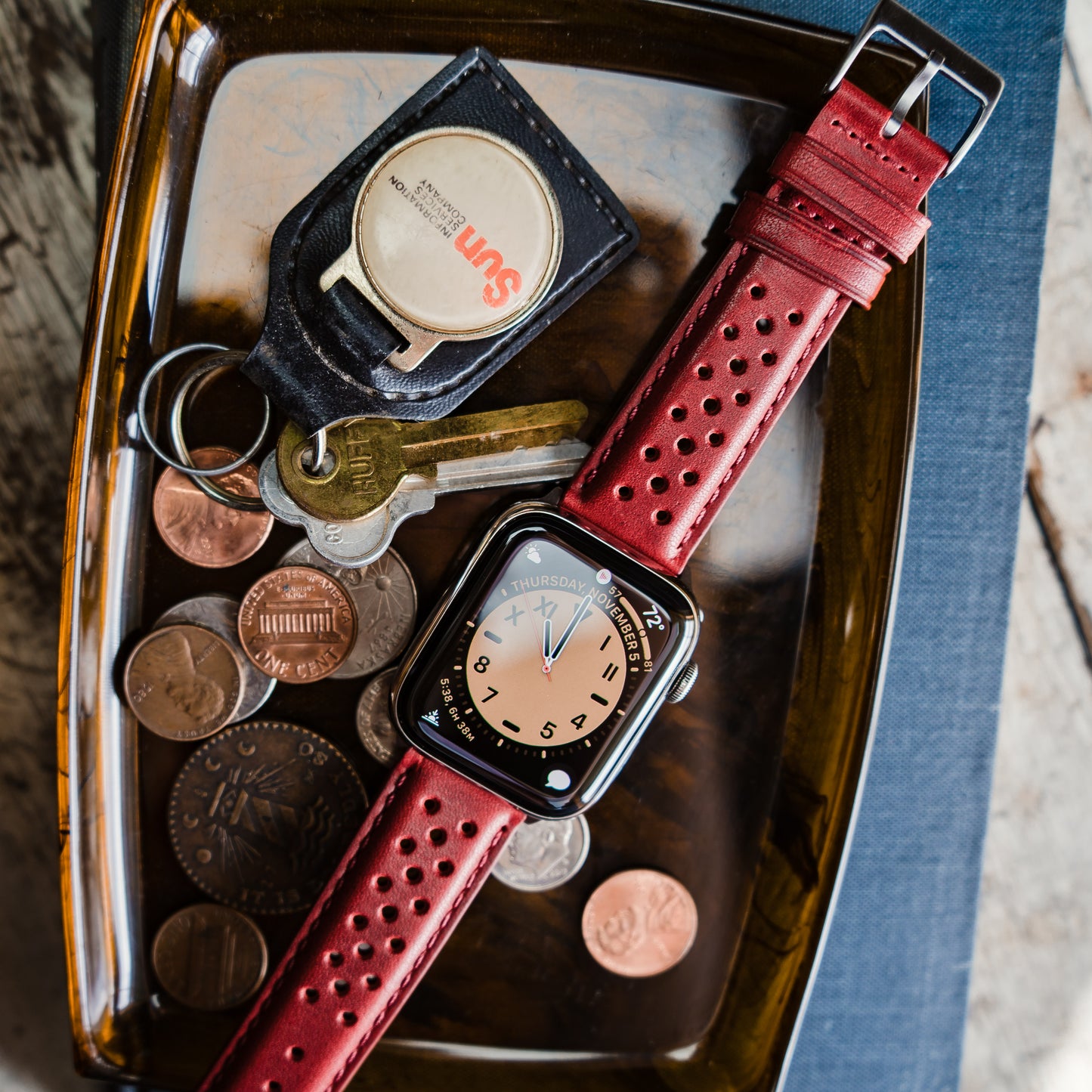 Apple Watch | Crimson Red Racing Horween Leather - Barton Watch Bands