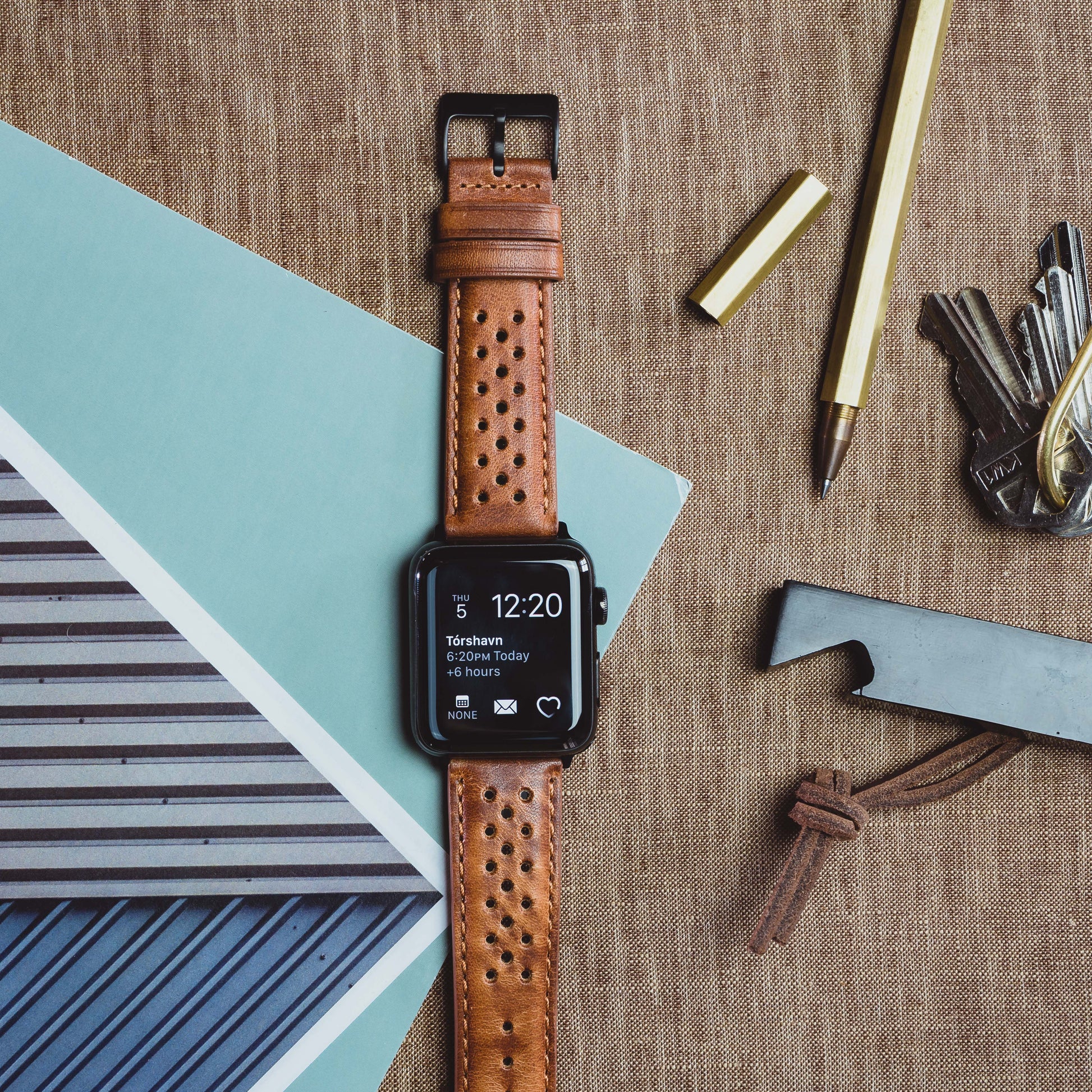 Apple Watch | Caramel Brown Racing Horween Leather - Barton Watch Bands
