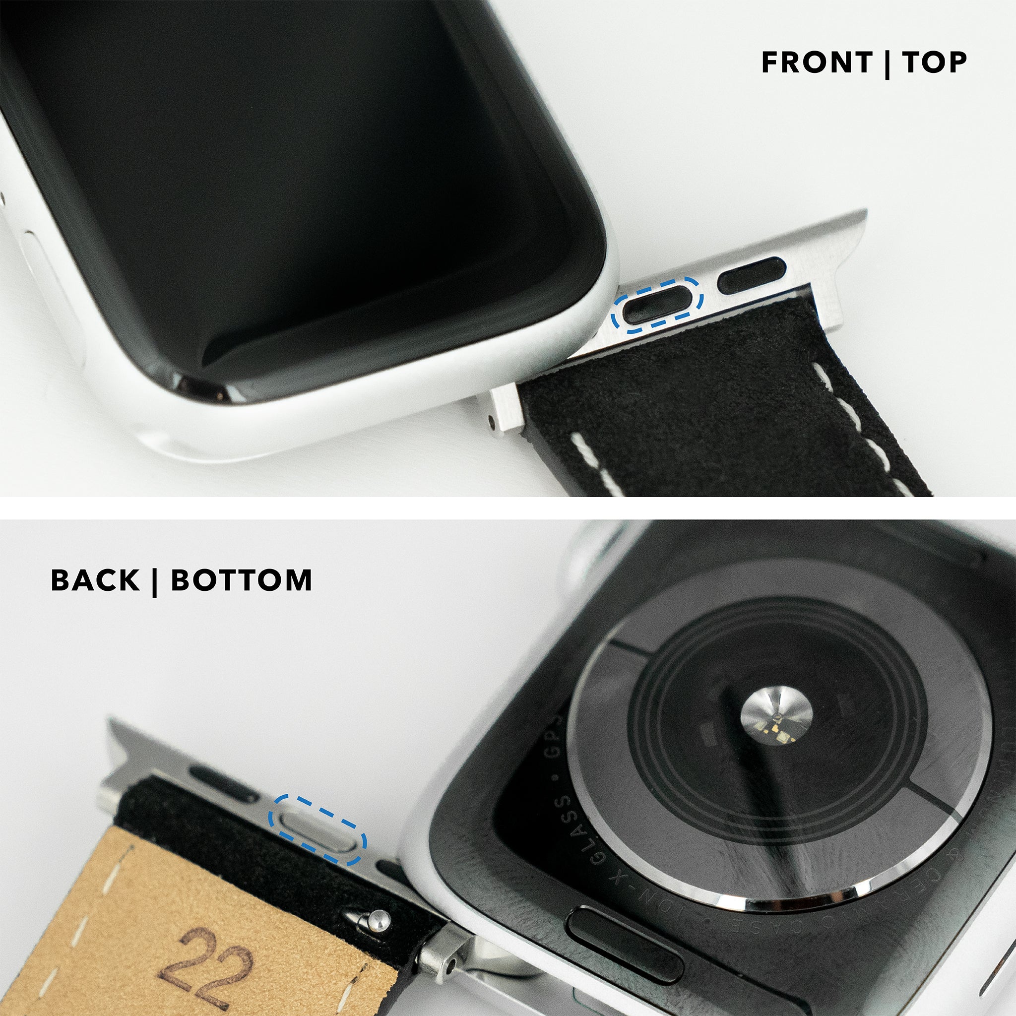 Apple Watch | Cognac Brown Suede & Linen White Stitching - Barton Watch Bands