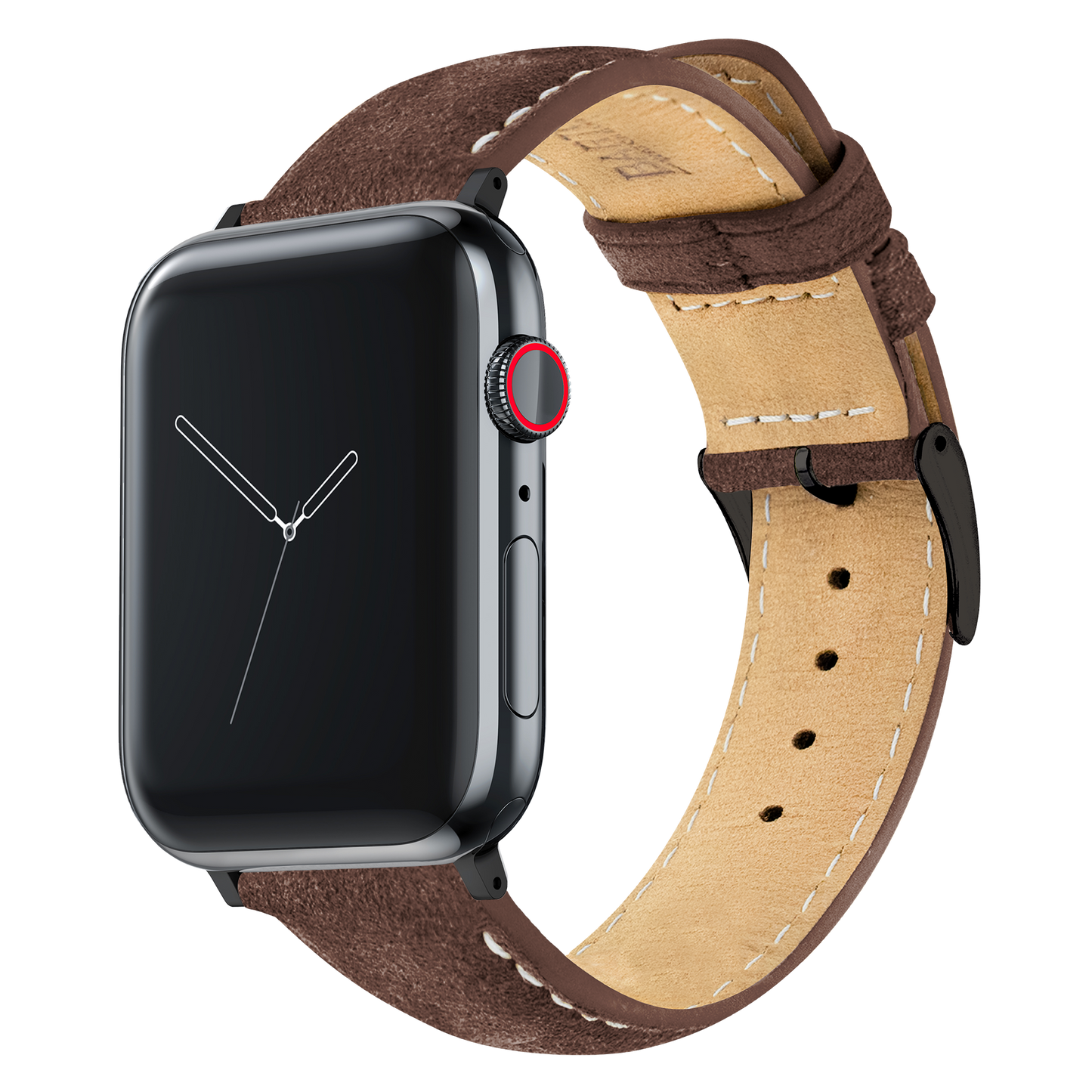 Apple Watch | Root Brown Suede & Linen White Stitching - Barton Watch Bands