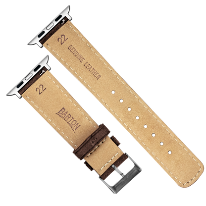 Apple Watch | Root Brown Suede & Linen White Stitching - Barton Watch Bands